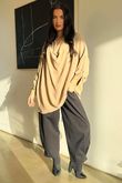 Suki Drape Cowl Blouse Camel /3=